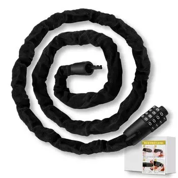 Fieekty Цепь велосипеда Циферблат Общая длина 4 цифры Мой без ключа Сменная японская инструкция по эксплуатации В комплекте Замок, Замок, Ключ, Замок, 100 см ± 3 см, Набор,