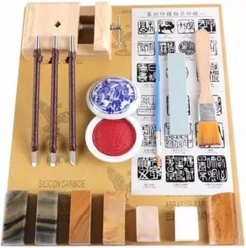 fieldlabo Exciting Getting Started Introduction to Seal Engraving Complete Set Stamp Material Sword Stamp Floor Stone Material Others