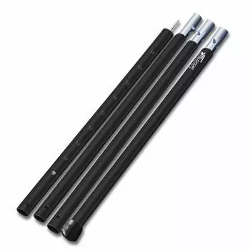 FIELDOOR Aluminum Tent Pole Adjustable Compatible with Large Tarps Push Pin Telescoping Split Type Camping Tarp Tent [Black] 4-Connection 240-280cm