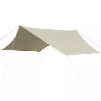 FIELDOOR Hexa Tarp L Размер 530 x 570 см Сумка для хранения и переноски Веревочный колышек Алюминиевые гибкие фитинги для 6-8 человек Защита от ультрафиолета Серебряное покрытие [Светлое]
