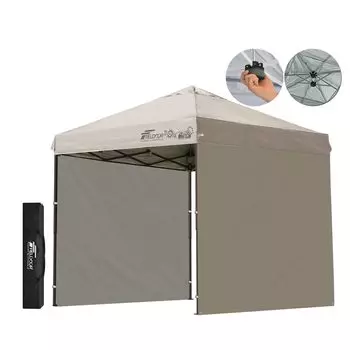 FIELDOOR Легко раскладывающаяся брезентовая палатка Комплект из 2 боковых листов бежевого цвета Центральный замок Усиленная конструкция G03 Легко устанавливается Быстрая установка Дополнительные детали продаются отдельно Высокая водостойкость