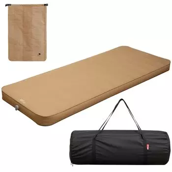 FIELDOOR Воздушный насос для кемпинга, автоматический надувной коврик, дополнительный уретановый, двойной, легко устанавливается, для сна в условиях предотвращения стихийных бедствий, одинарный, включен в комплект, коврик, [10 см]