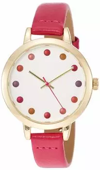 [Fieldwork]Fieldwork Watch Analog Cheek Diameter 34mm Leather Strap Dark Pink QKS183-3 Women s