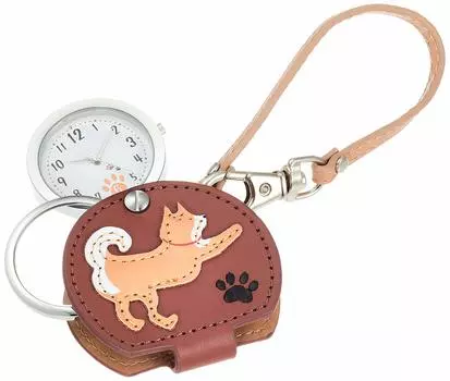 [Fieldwork] Карманные часы аналоговые Shibainu сумка брелок часы с лупой LW054-2 женские бежевые