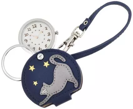 [Fieldwork] Pocket Watch Analog Star Cat Bag Charm Clock with Loupe LW051-3 Women s