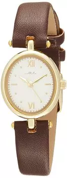 [Fieldwork] Watch Analog Ellipse Oval Gold Leather Strap JN003-4 Women s Brown