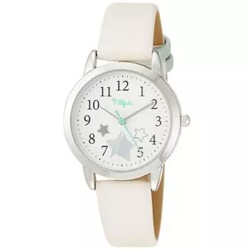 Fieldwork Watch Analog Float Hologram Print Leather Belt KDS010-1 Girls Ivory