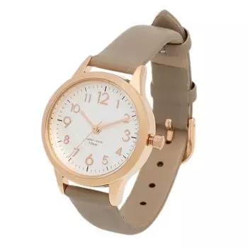 [Fieldwork] Watch Analog Leather Strap Waterproof Leather 10 ATM Waterproof Greige WP Juvia ST257Z-7 Women s