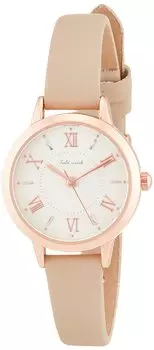 [Fieldwork] Watch Analog Patol Pink Gold Leather Strap JN002-2 Women s Gray