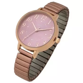 [Fieldwork] Women s Watch Analog Bellows Metal Band Pink YM106-2