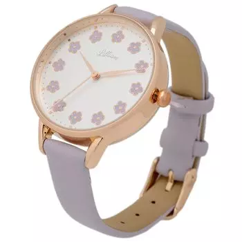 [Fieldwork] Women s Watch Analog Leather Strap Purple JN018-4 Pink