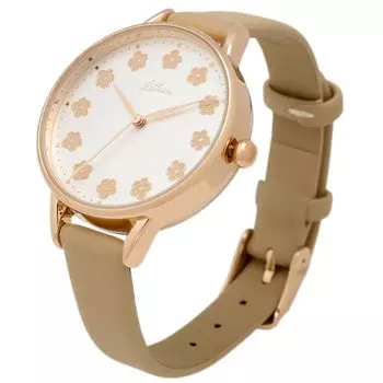 [Fieldwork] Women s Watch Analog Leather Strap Beige JN018-2