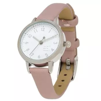[Fieldwork] Women s Watch Analog Leather Strap Easy to Read Pink Conse JN008-2