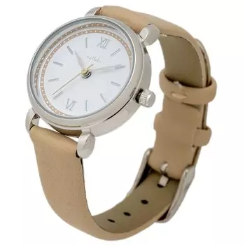 [Fieldwork] Women s Watch Analog Leather Strap Beige MKL2306-1
