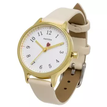 [Fieldwork] Women s Watch Analog Leather Strap Heart-shaped Second Hand White Quinn JN020-1 White