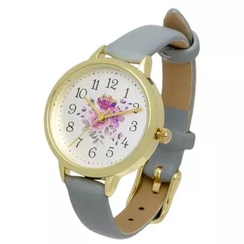 [Fieldwork] Women s Watch Analog Leather Strap Floral Pattern Blue Garden JN022-4