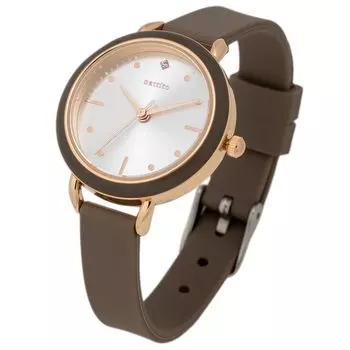 [Fieldwork] Women s Watch Analog Silicone Band Brown YM102-4