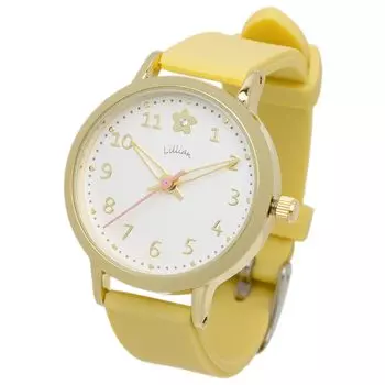 [Fieldwork] Women s Watch Analog Silicone Belt Retes Yellow YM112-3