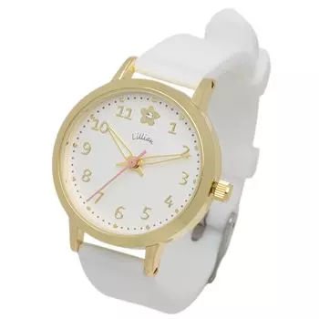[Fieldwork] Women s Watch Analog Silicone Belt Retes White YM112-1 White