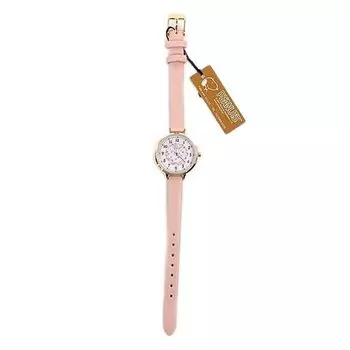 [Fieldwork] Women s Watch Snoopy Analog Leather Belt Watercolor Illustration Pink PNT033-2
