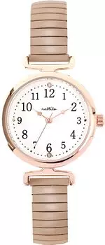 [Fieldwork] Женские часы с аналоговым металлическим ремешком, сильфоном, из нержавеющей стали, водонепроницаемые, 5 АТМ, водонепроницаемые, водонепроницаемые часы WP Nady Brown MKJ3015-5