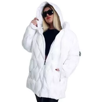 Fierte Женское пальто больших размеров Ayl61846 Надувная фиксированная толстовка с капюшоном
