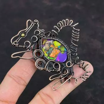 Fiesta Kingman бирюзовый кулон медная проволока обернутый кролик кулон мульти медный бирюзовый кулон драгоценный камень кулон ручной работы подарки для женщин