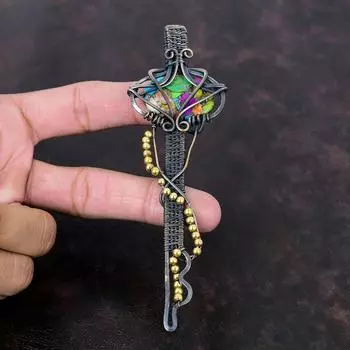 Fiesta Kingman Turquoise Pendant Multi Copper Turquoise Pendant Copper Wire Wrapped Pendant Handmade Gemstone Jewelry Key Pendant For Gift