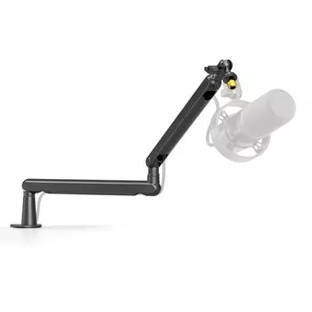 FIFINE Boom Arm Микрофонная стойка Микрофонная стойка для конденсаторного микрофона Настольная микрофонная стойка Угол наклона регулируется снизу Вращение на 360 градусов чёрный
