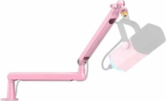 FIFINE Boom Arm Микрофонная стойка Микрофонная стойка для конденсаторного микрофона Настольная микрофонная стойка Угол наклона регулируется снизу Вращение на 360 градусов розовый