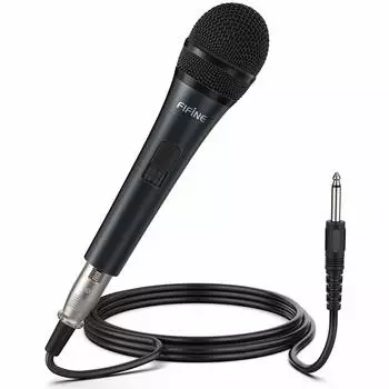 FIFINE K6 Dynamic Vocal Microphone, Karaoke Microphone, Unidirectional, for Home Karaoke, Events, Speeches, Meetings, and Recording, Includes 6.35mm