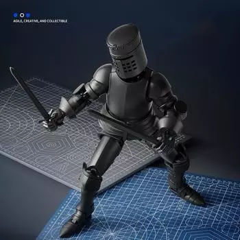 Fifth Generations Action Figure Magnetic 3D Dual Form Armor Man Creative Multi-Articular Movable Diy Assembled Model Hand Puppet чёрный