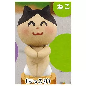 fig Irasutoya Gacha Gacha Capsule Toy Chokkori-san [5.Neko (smiling)] (single item)