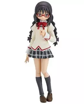 Figma Puella Magi Madoka Magica Homura Akemi Униформа, раскрашенная подвижная фигура, версия. Немасштабируемый АБС и ПВХ