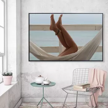 Фигура картина маслом модель длинные ноги вверх ступни искусство холст картина гостиная коридор офис украшение дома фреска без рамки 21*30cm No Frame