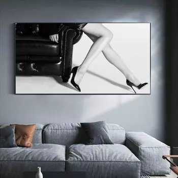 Фигура масляная живопись модель шелковые чулки длинные ноги искусство холст картина гостиная коридор офис украшение дома фреска без рамки 20*40cm No Frame