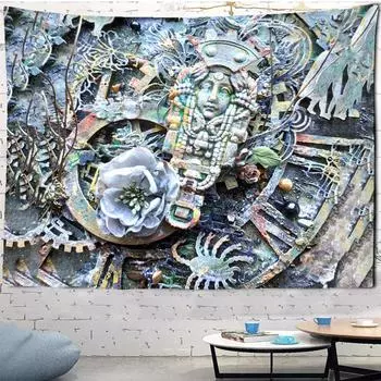 Фигура Резьба Живопись Гобелен Настенный декор Психоделическое Колдовство Тапиз Хиппи Общежитие Искусство Домашний декор 95x70cm