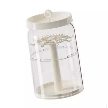 Figure Display Case Pendant Holder 360° Rotating Doll Storage Box for Mini Toys Creamy White