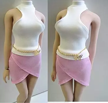 Фигурка сексуальная женщина-секретарь офисная леди белый жилет мини-юбка и пояс комплект и голова не [TOYBARJAPAN] 1/6 аксессуары/красивая рубашка, (тело