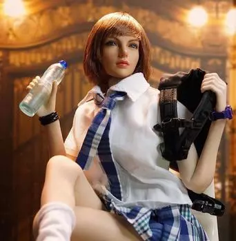 Figure Western Brown Shot Hair Head Female Head Super Duck [TOYBARJAPAN] 1/6 Accessories/Female SDH005-C