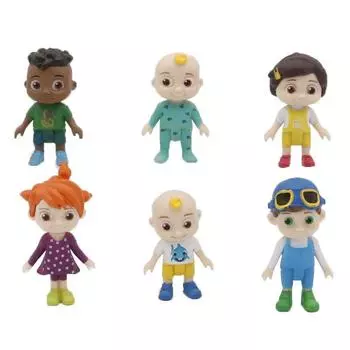 Figures 6pcs Set Jj Play Set Toy Miniatures Cake Topper Gift Kids Bag Package
