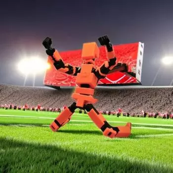 Фигурка 3D-печатная многошарнирная подвижная фигурка, прочная модель робота для украшения домашнего стола небесно-голубой