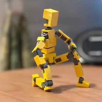 Фигурка 3D-печатная многошарнирная подвижная фигурка, прочная модель робота для украшения домашнего стола небесно-голубой