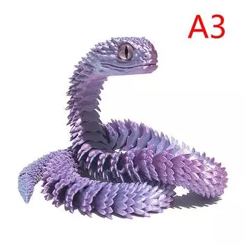 Фигурка 3D-печатная змея шарнирная игрушка-куст гадюка-дракон змея интегрированная подвижность суставов статуэтка украшение домашний декор подарок