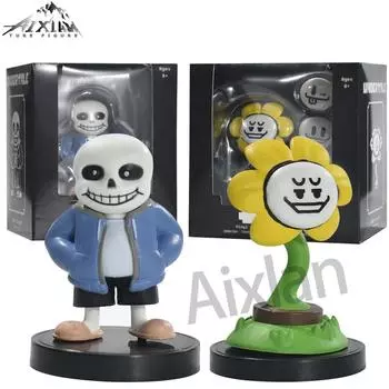 Фигурка Aixlan UNDERTALE Flowey Sans Q Version из ПВХ, фигурка Amine, подарок на день рождения, коллекционная фигурка