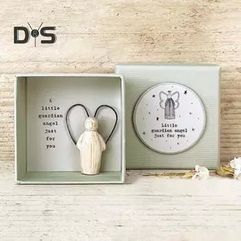 Фигурка ангела-хранителя для особенного друга, украшение из смолы в виде ангела с крыльями в форме сердца, коллекционная статуэтка ангела в коробке, подарок для друзей 1pc
