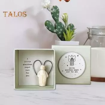 Фигурка ангела-хранителя для особенного друга, украшение из смолы в виде ангела с крыльями в форме сердца, коллекционная статуэтка ангела в коробке, подарок для друзей 1pc