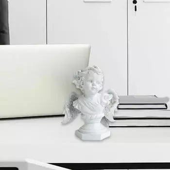 Фигурка ангела, изящный домашний акцент, скульптура херувима White