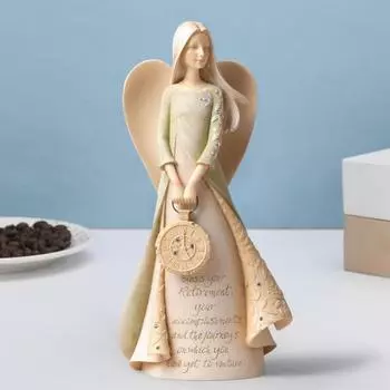 Фигурка ангела, настольные украшения ангела с часами, коллекционная статуэтка для домашнего декора ангела