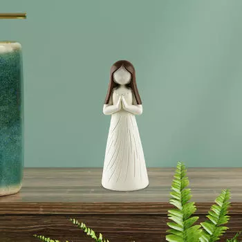Фигурка ангела с молитвой в виде херувима для столовой, подарок на новоселье, украшение из смолы Dress with Strips